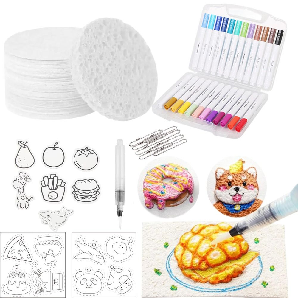 DIY Kids Magic Puffy Paint With Easel Handicraft Foam Texture Blank Painting Paper With Drawing Pens Magic Texture Painting Kit