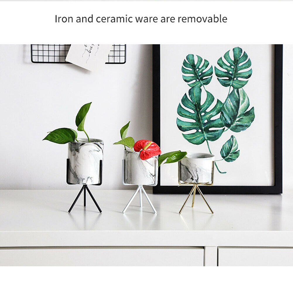 Planta de ferro vaso suporte casa decoração vasos flor plantador titular cerâmica vaso de flores prateleira rack