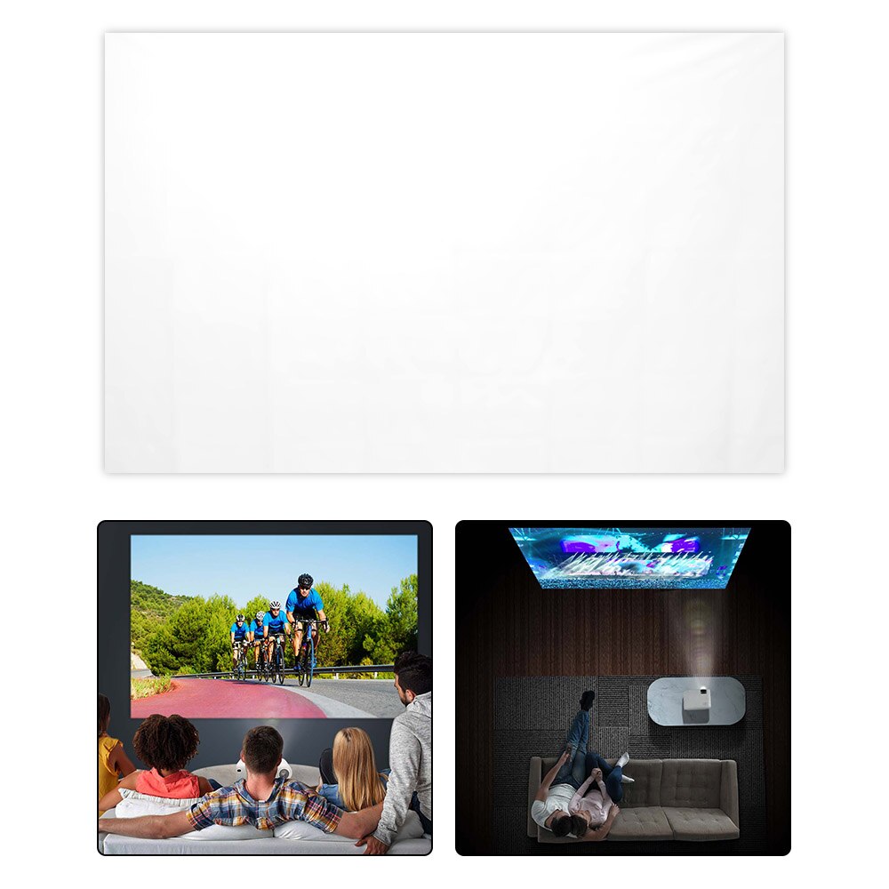 1.8*1.2m Movie Foldable Display Cloth Window Movie Projector Screen Christmas Halloween Projection Light Curtain Film Screen