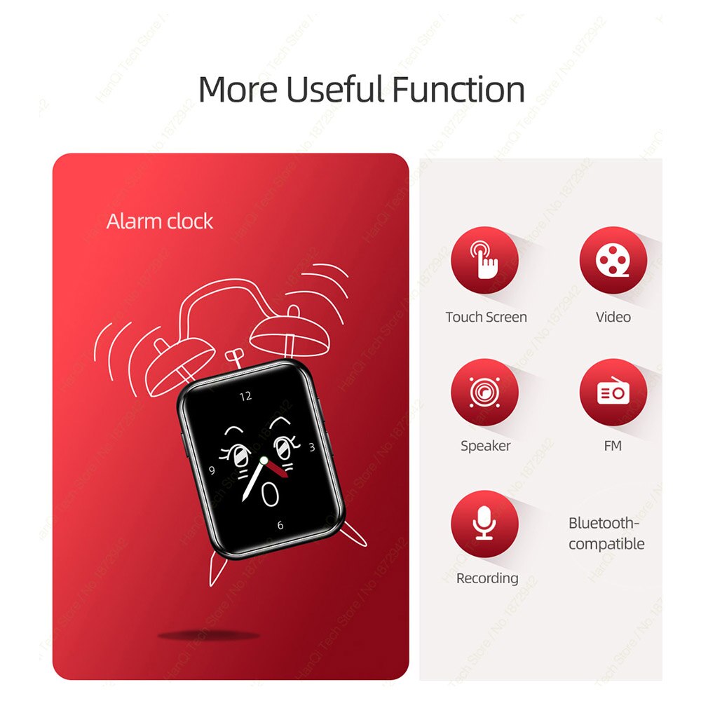 BENJIE X1 MP3 Player With Bluetooth Touch Screen Hifi Music Player Built-in Speaker Support TF Card FM Radio Video Recording