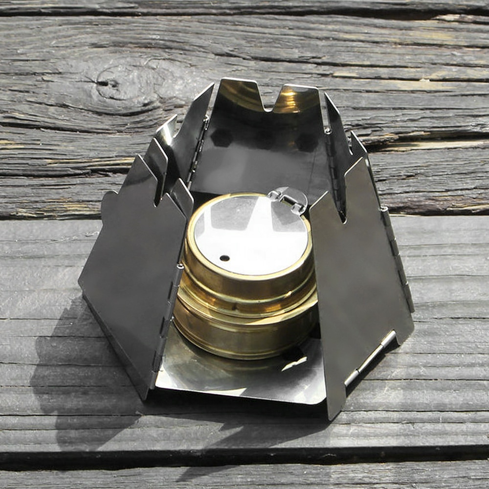 Lixada Folding Wood Stove Folding Stainless Steel Hexagon Wood Stove Outdoor Camping Pocket Burning Stoves for Picnic Hiking