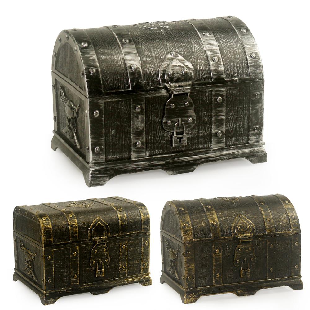 Doldoly Piraat Schatkist Doos Sieraden Opbergdoos Case Home Decoratieve Slaapkamer Opslag Speelgoed Box Party Gunsten Props