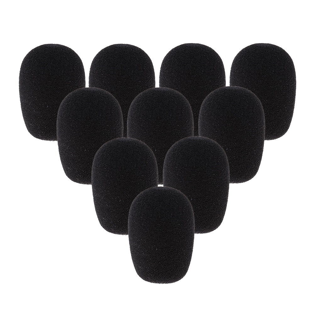 10 Pack Handheld Mini Condensator Microfoon Foam Spons Voorruit Voorruit Mic Cover Zwart