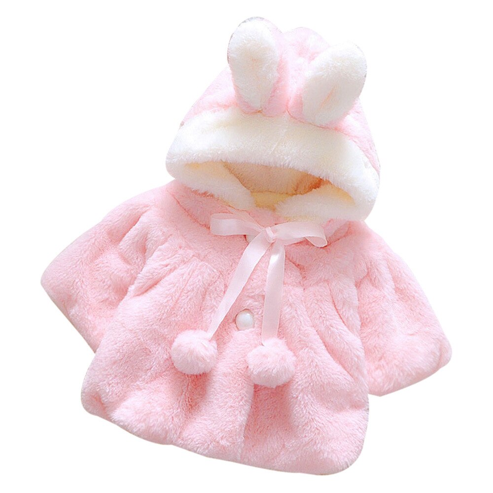 Baby girl winter clothes toddler girl winter autumn jacket coat baby girl coat baby thick warm hooded solid jacket: Pink / 12M