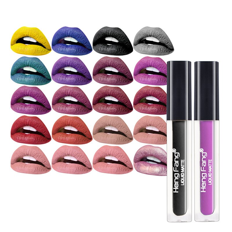 de herramientas de maquillaje mate pintalabios Azul Rojo labial de larga duración colorido