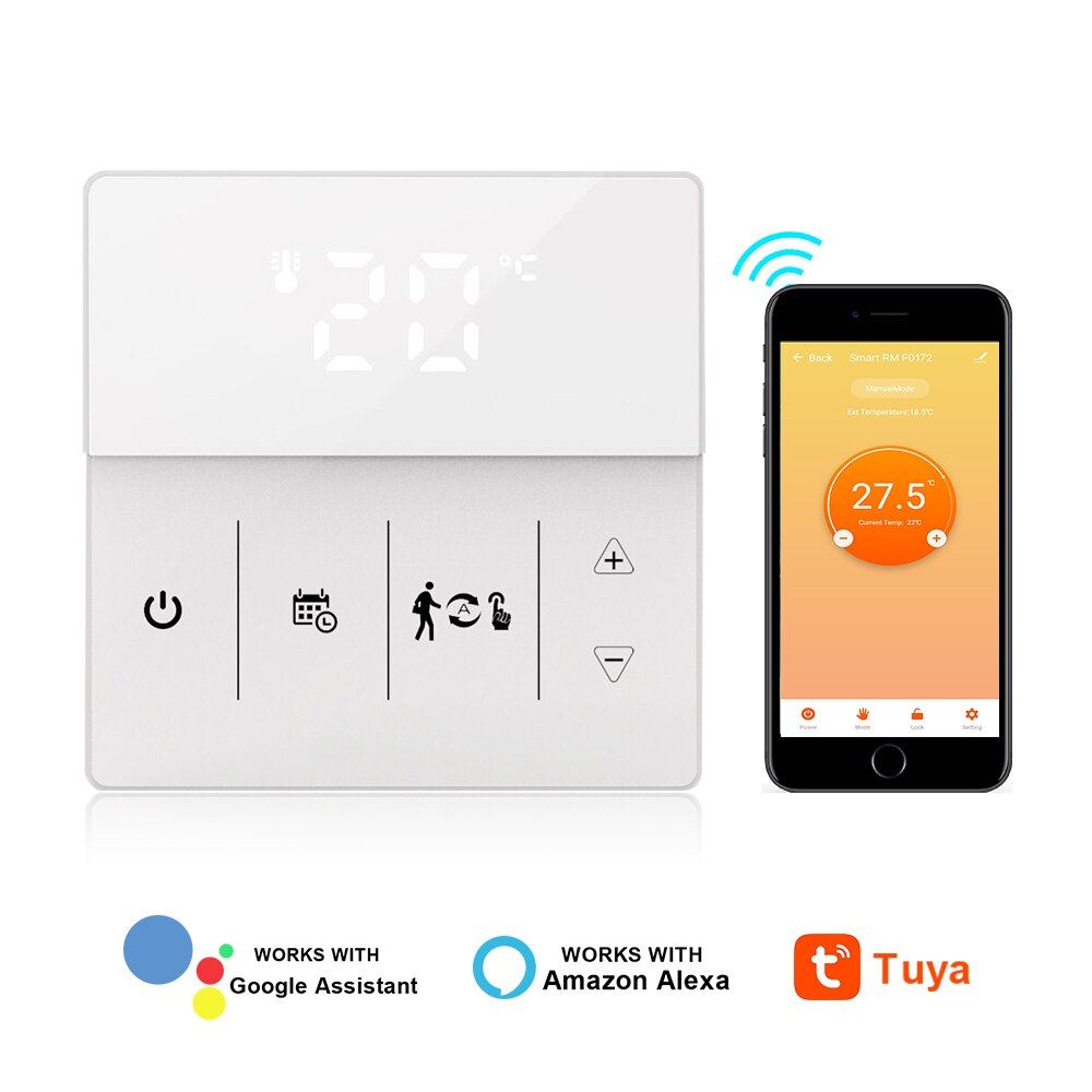 Smart Temperature Controller Wifi Touch Screen Thermostat 16A Smart Voice Control Work With Google Home and Alexa