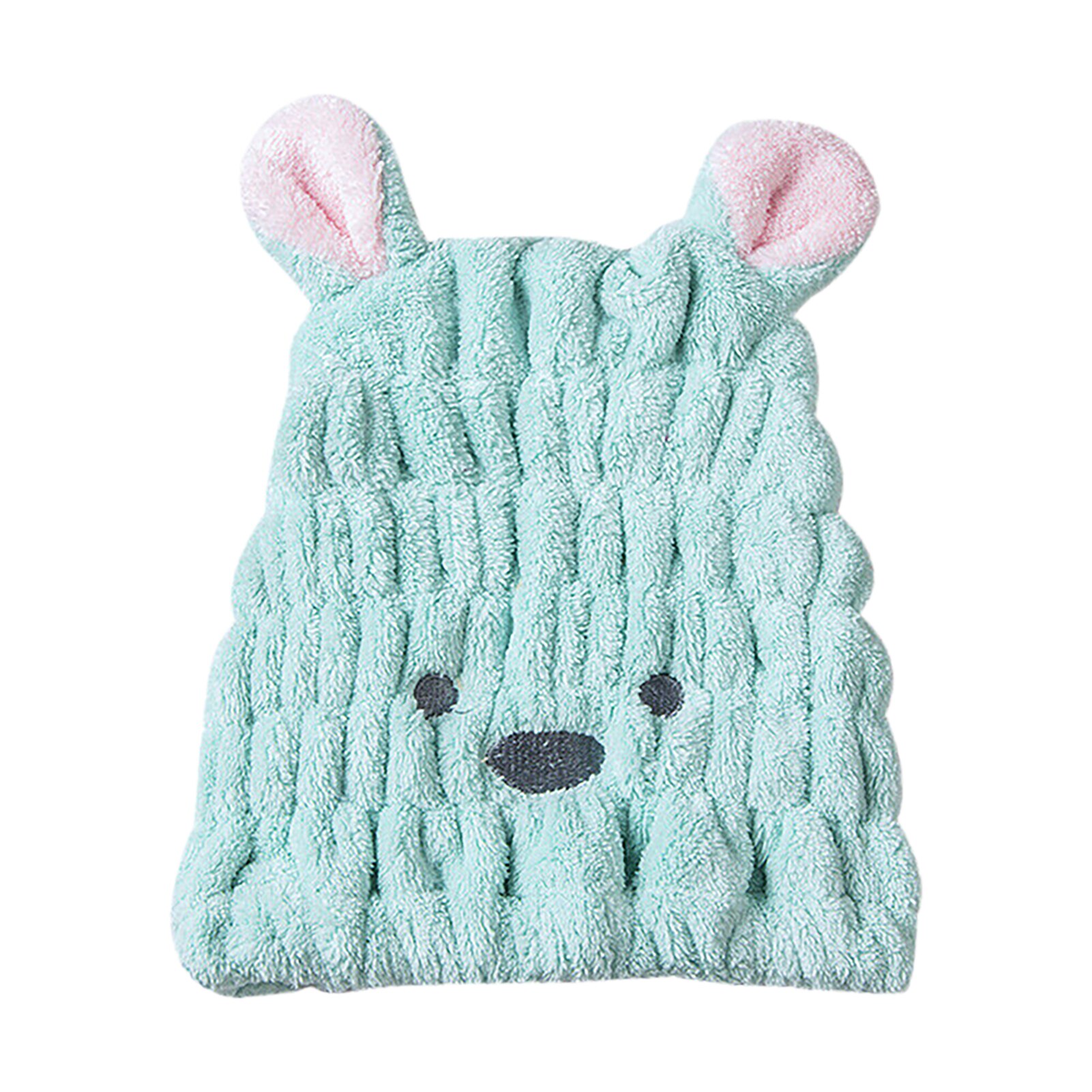 Droog Haar Tulband Quick Douche Leuke Handdoek Wrap Draagbare Wateropname Voor Thuis Polyester Verdikte Badkamer Cartoon Oren Cap: Light Blue