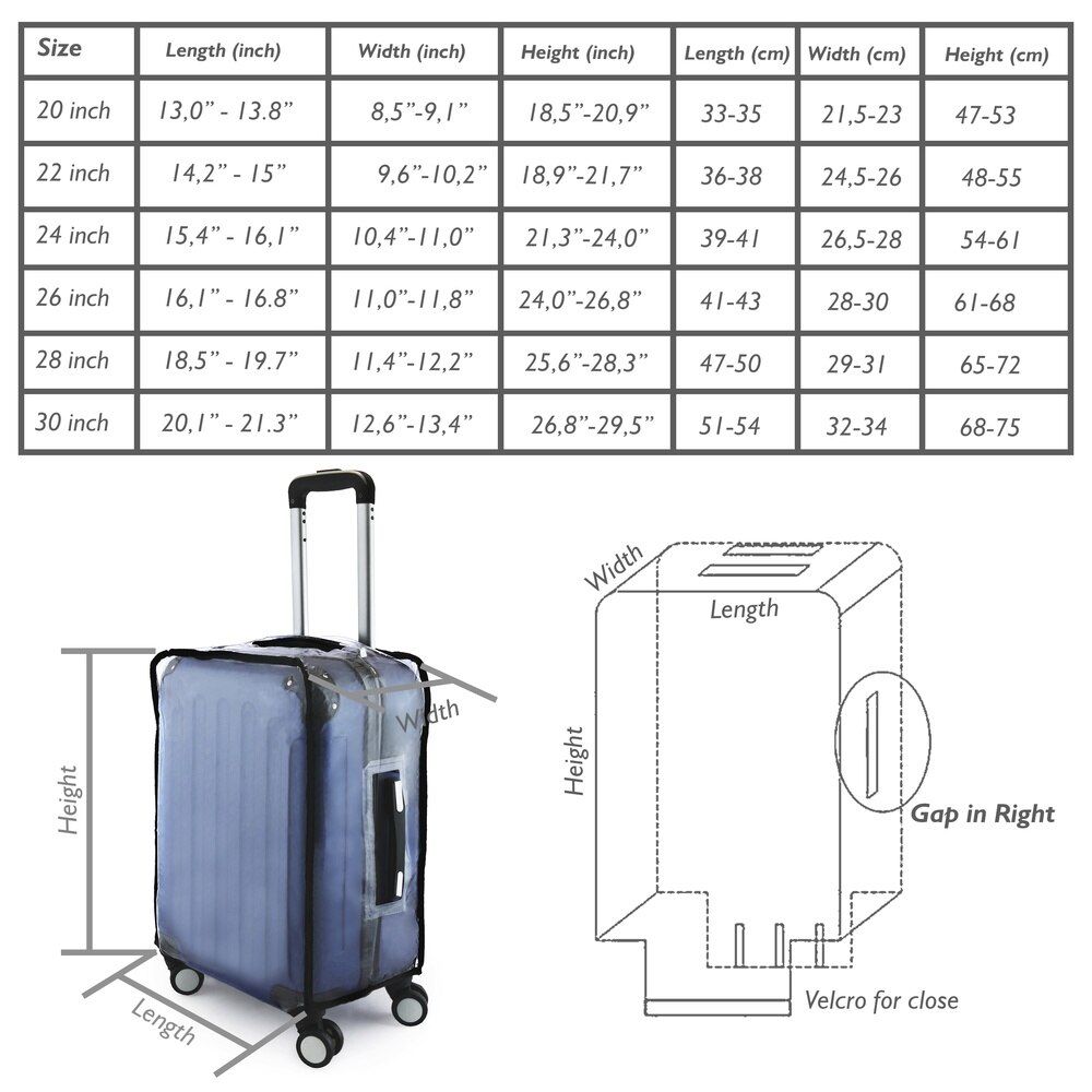 PrimeMatik - Funda impermeable para maleta y cubierta de protección de equipaje de 20&quot; 35x23x48cm