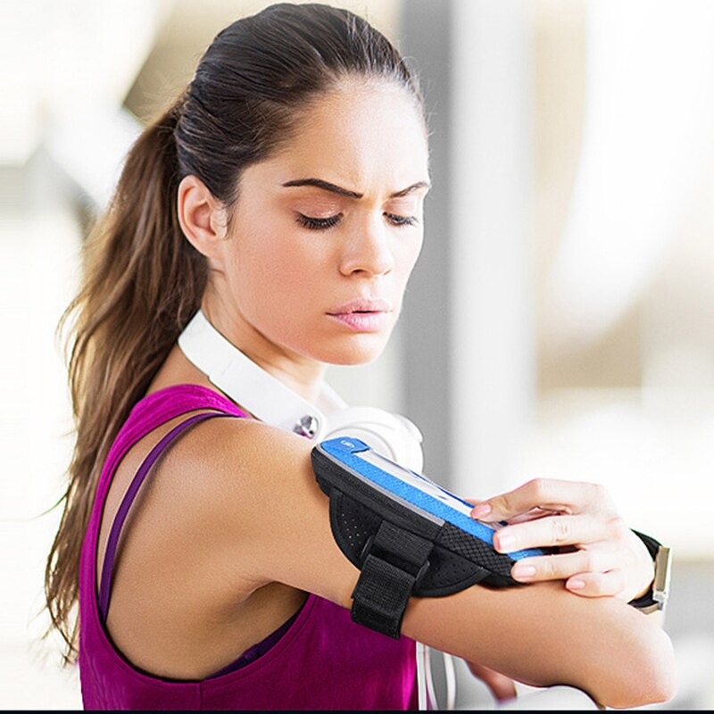 Banda para el brazo para iphone x 7 6 8 plus con brazalete de tela transpirable absorbente para correr con pantalla táctil