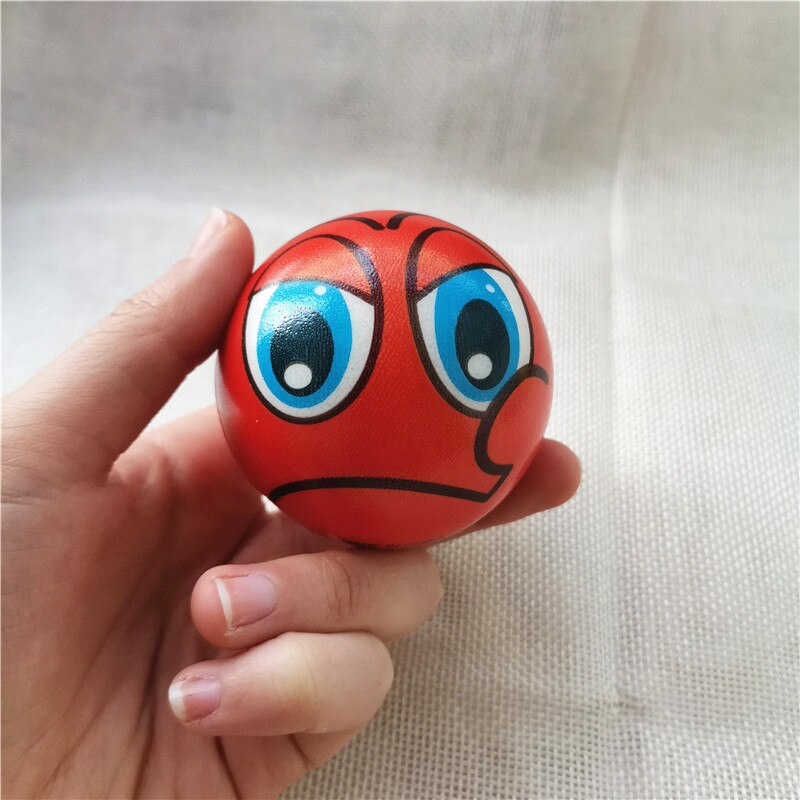 4pcs 6.3cm Funny Smiley Face Grimace Stress Balls Foam PU Balls Squeeze Anti Stress Balls Toys for Kids Children