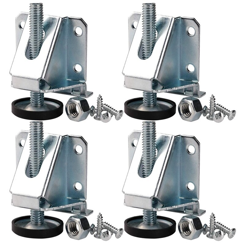 4 Leveling Feet Heavy Duty Furniture Levelers Adjustable Table Leg Leveler with Lock Nuts for Furniture Table Cabinets Workbench: Default Title