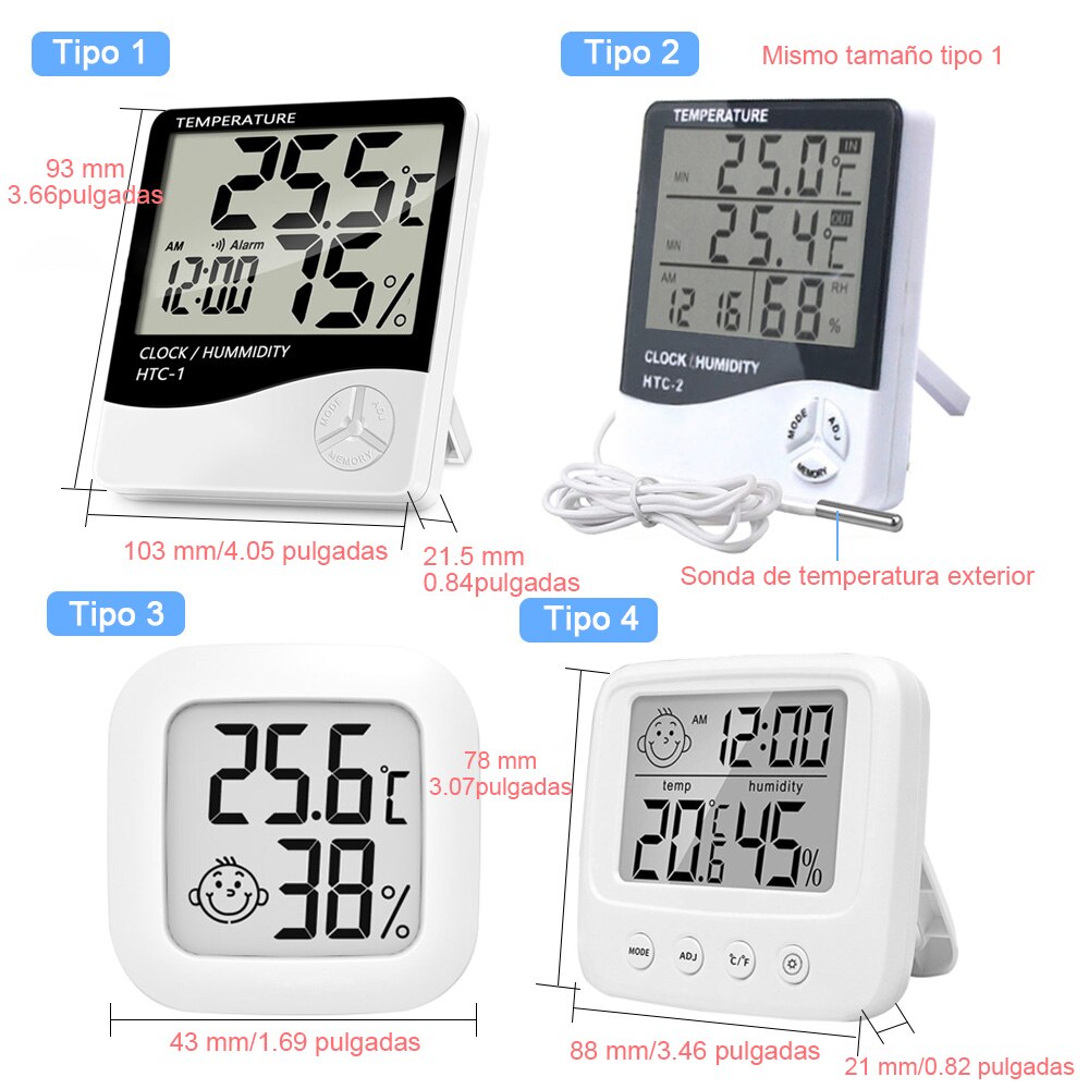 LCD Electronic Digital Temperature Sensor Humidity Meter Backlight Thermometer Hygrometer Gauge Indoor Weather Station Clock