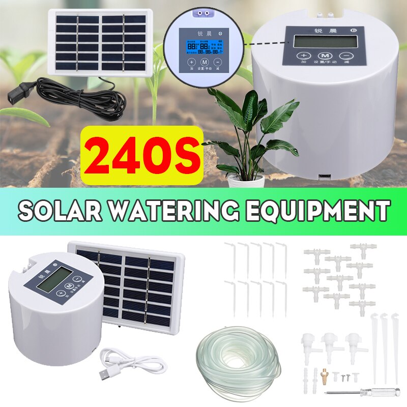 240 Second LCD Display DIY Drip Irrigation System Automatic Watering Garden Hose Micro Drip Irrigation Sprinkler Watering Kits