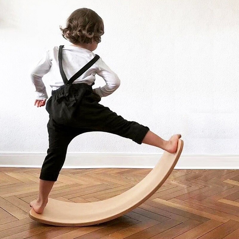 Planche d&#39;équilibre en bois pour enfants, balançoire incurvée, équipement de Yoga, Fitness, jouets d&#39;intérieur pour bébés, Sports de plein air, jouet d&#39;entraînement pour adultes,