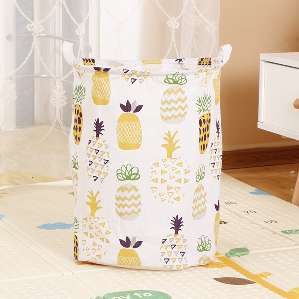Clothes Toy Basket Bucket Organizer Large Capacity 1pc Folding Laundry Basket Round Storage Bin Bag Large Hamper Collapsible: 4 (35x45cm)
