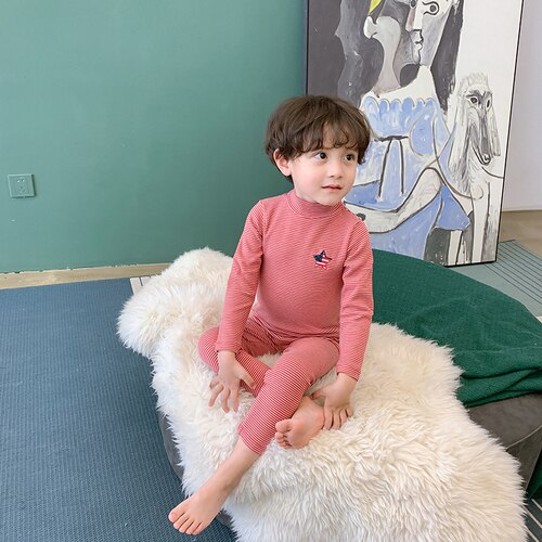 Roupa interior térmica das crianças do bebê algodão outono e inverno roupas infantis crianças coreano qiuqiu qiu meninos conjunto de duas peças: TZ21028 / 8