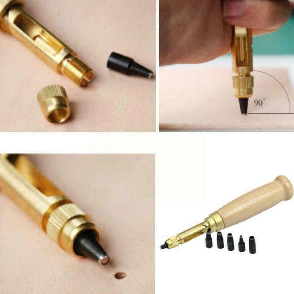 Leder Locher Schraube Abnehmbare Buch Bohrer Auto Leder 1,5-4mm 6 schlagen Spitze Gürtel Mit Automatische Schraube größe Werkzeug C0M4