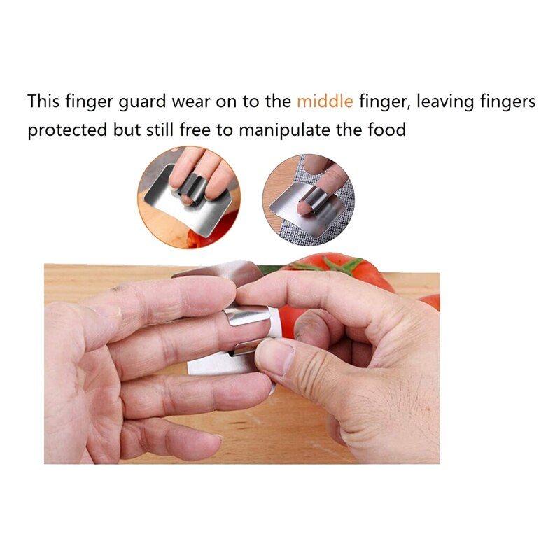 8 Pcs Stainless Steel Finger Guard,Finger Protector Hand Guard Avoid Hurting When Slicing &amp; Dicing,Kitchen Safe Cut Tool
