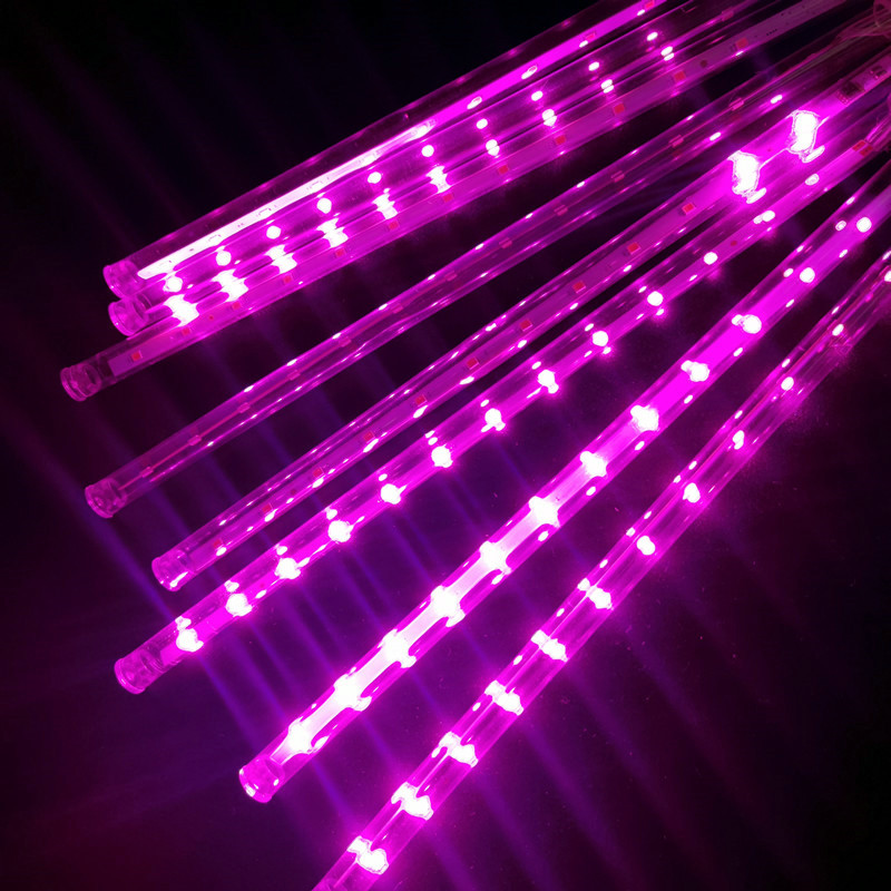 30/50 cm LED Lichterkette Hochzeit Meteorschauer Fee Girlande Licht Weihnachtsbaum Garten Dekoration 8 Röhren EU/Us-stecker: WHITE / 6-10W / X