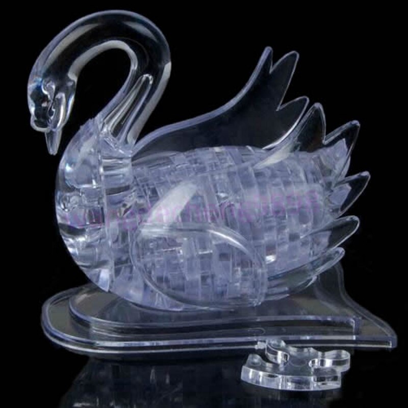 3D Crystal Puzzel Model Diy Swan Iq Toy Furnish Gadget Souptoy