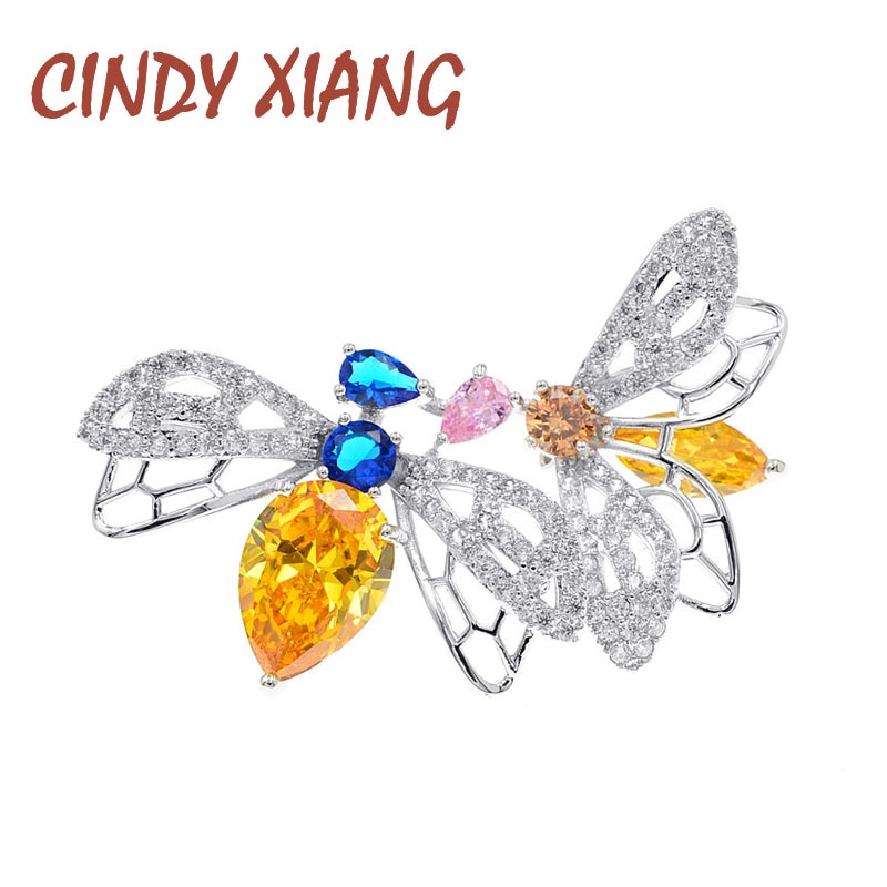 CINDY XIANG Luxus Zirkonia Biene Broschen Für Frauen Kupfer Schmuck Insekt Brosche Stift Neue