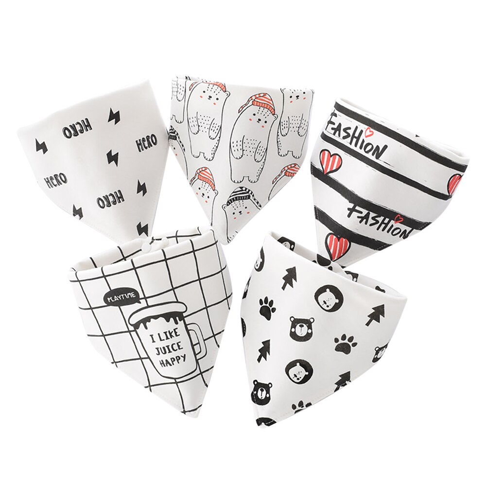 5 unids/lote bebé baberos Bandana pañuelo Burp paños de Saliva para bebé recién nacido Niño niños niñas de dibujos animados de niños triángulo babero de algodón