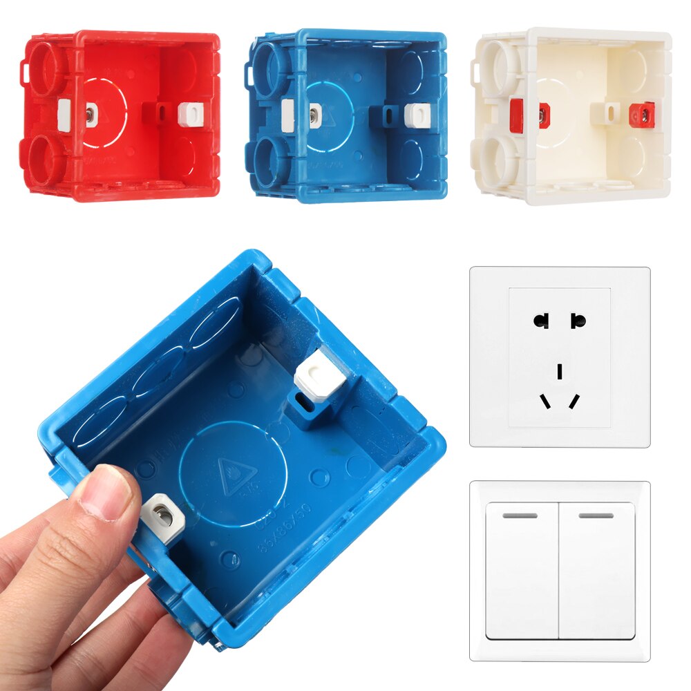 86x86x50mm 86 Type Wall Switch Back Box Plastic Fireproof Wall Plate Mounting Box Stable Heat-resistant Wall Socket Cassette