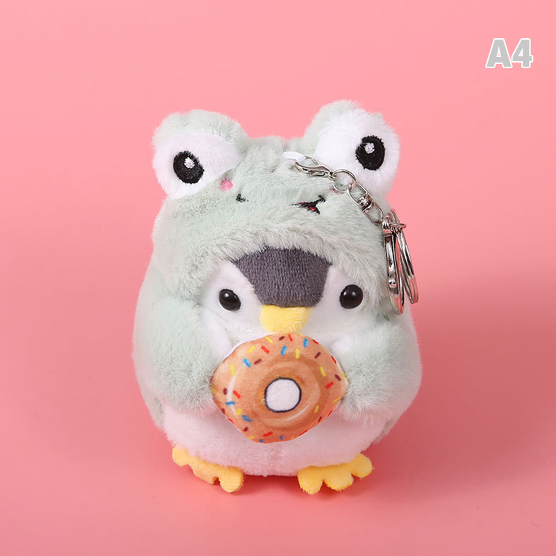 Lindo pingüino muñeca llaves llavero niñas dibujos animados coche llavero Kawaii mujeres bolso accesorios dibujos animados muñeco de peluche llavero