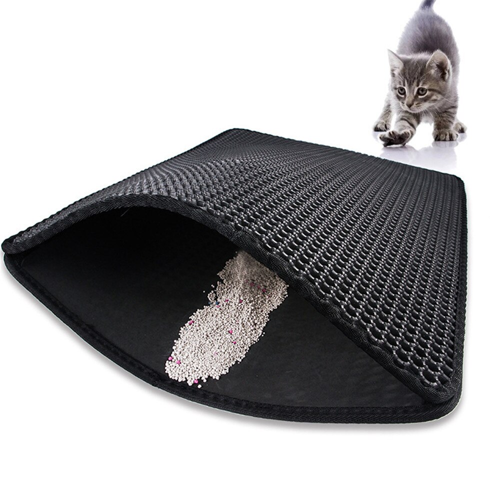 Pet Cat Litter Mat Double Layer Litter Cattery Pads Trapping Litter Box Kennel Mat Pet Product Bed Cats House Clean Mat