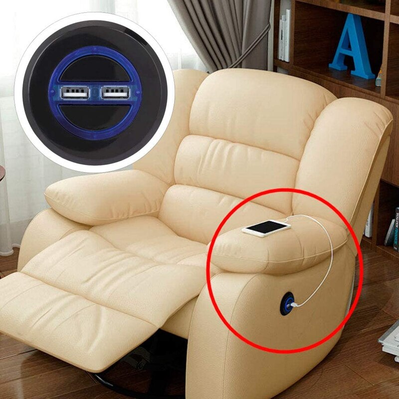 Electric Recliner Switch with USB 5V 1A Port Power Recliner Replacement Parts Chair Sofa Recliner Remote Blue Light