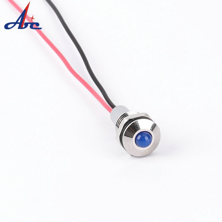 Mini lampe de bateau étanche à 12v 10mm avec boule métallique et 150mm câbles, lampe de signalisation d'avertissement, voyant d'équipement électrique