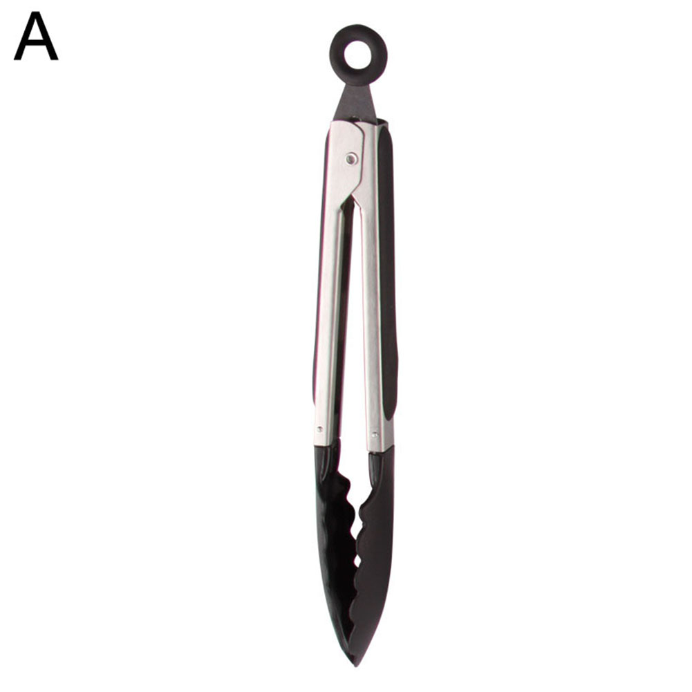 Silicone Kitchen Utensil Nonstick Cooking Utensils Spoon Soup Ladle Turner Pancakes Spatula Tong Cookware Baking Gadget: Black A