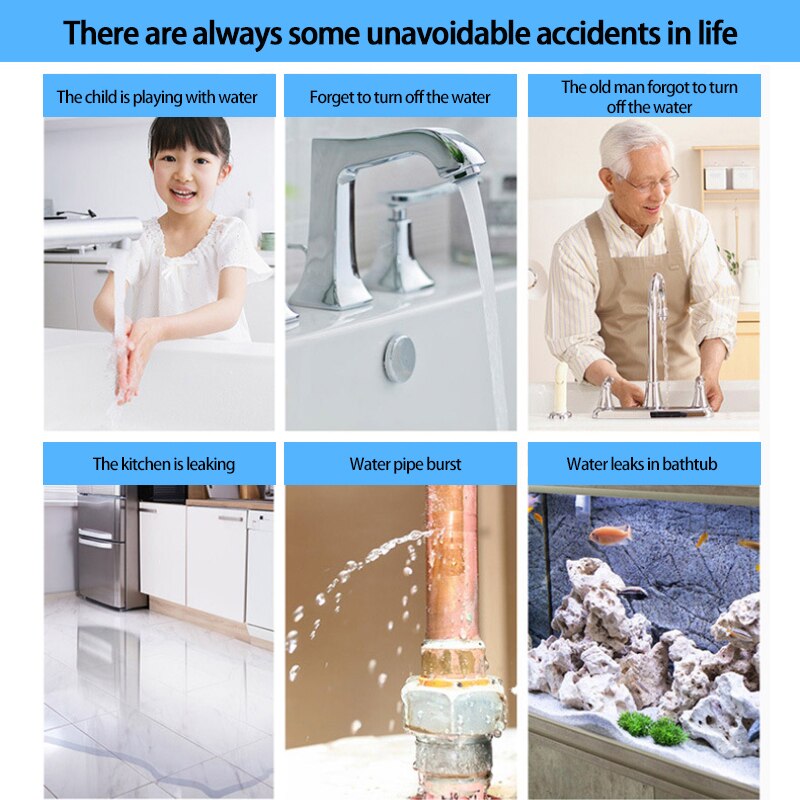 Tuya WIFI Water Leakage Sensor Independent Leak Alarm Detector Flood Alert Overflow Smart Home Security System WIFI flood alarm