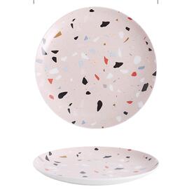 Service de vaisselle lave-vaisselle four à micro-ondes | Ensemble d'assiettes de table de peinture Terrazzo de 8/10 pouces, directe: C / 10 pouces