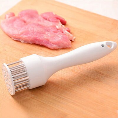 Kitchen stainless steel gadget meat tenderizer needle steak pork chops loose household meat hammer Food Cooking Meat Tool: White
