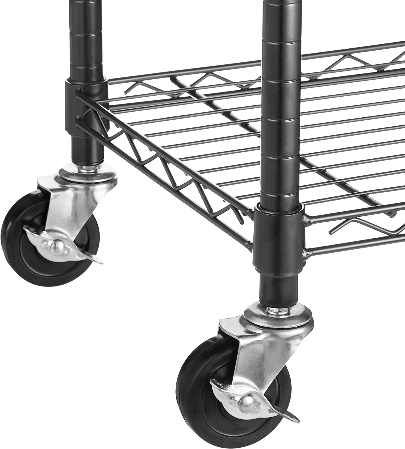 5-Shelf Shelving Unit on 4'' Casters, Black