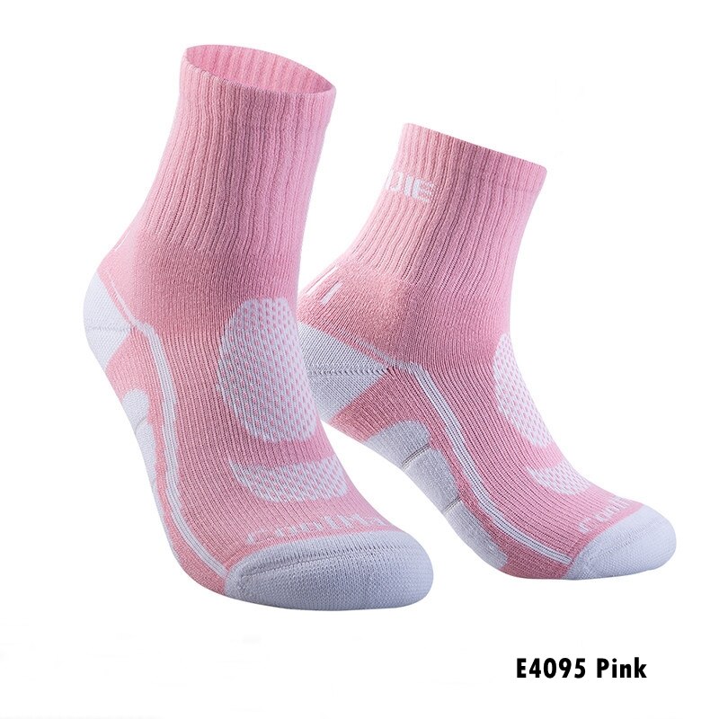 AONIJIE Männer Sport Socken 1 Paar Schnell Trocknend Atmungsaktive Lauf Radfahren Ausbildung Kissen Viertel Kompression Socken: E4095 Pink / L