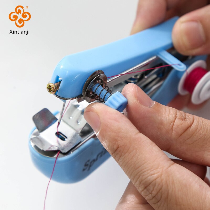 Mini Sewing Machine Small Manual Pocket Sewing Machine Travel Portable Home Tailoring Machine DIY Needlework Sewing Tools TJ4842