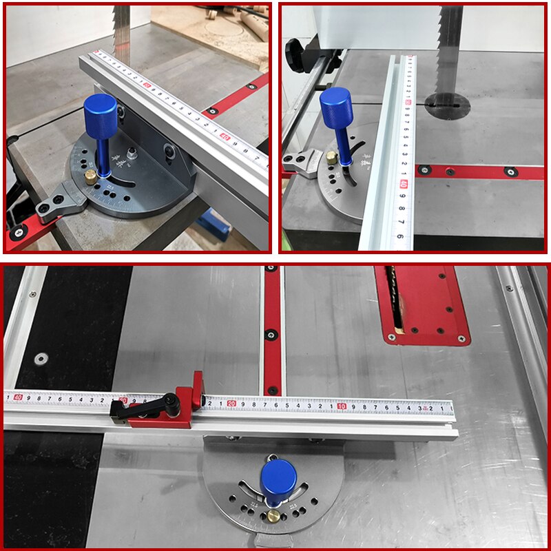 Table Saw Precision Miter Gauge System Aluminum Miter Track Fence for Maximum Stock Support and a Repetitive Cut Flip Stop
