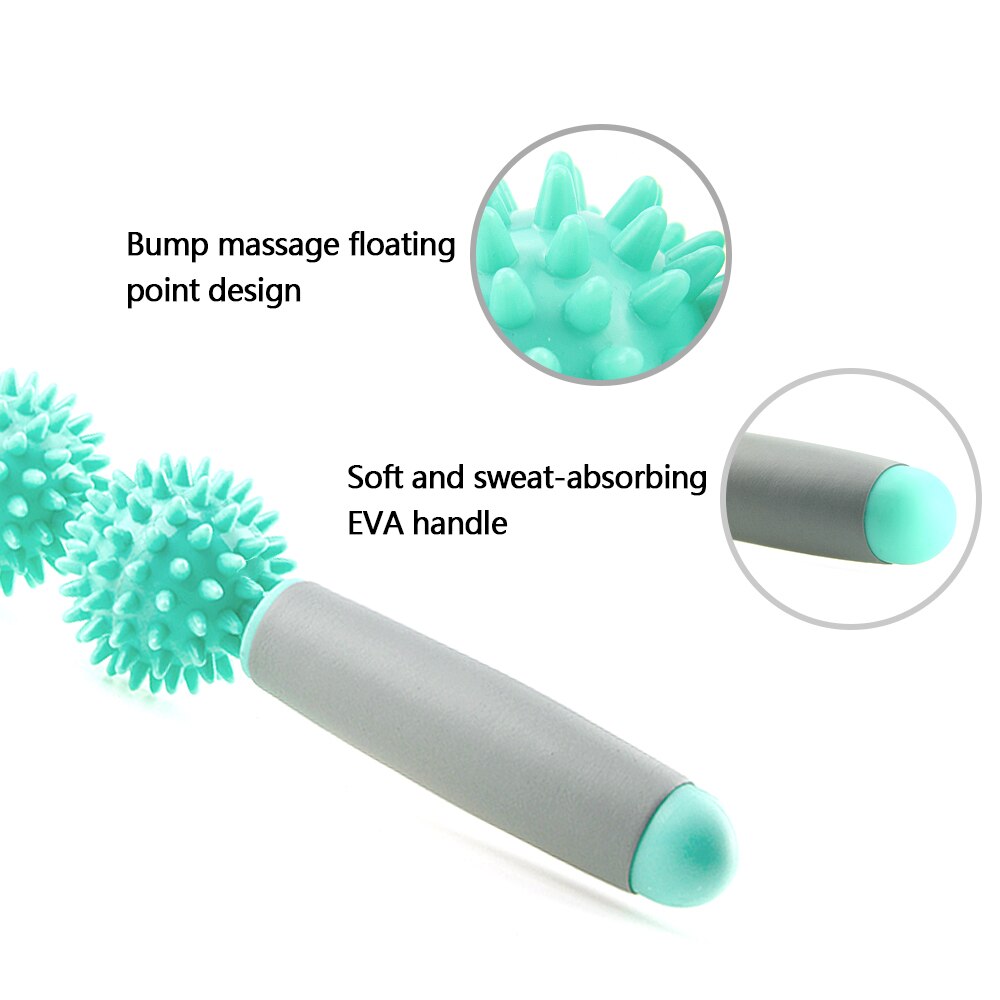 Muskelmassage roller stick body relax tool muskel roller sticks med 3 punkt spids kugle