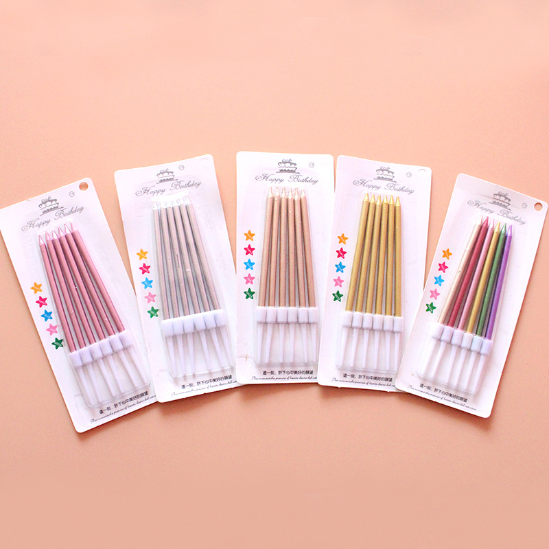 Velas metálicas doradas para pastel, lote de 6 unidades de velas seguras para niños, vela para de cumpleaños, pastel de bodas, suministros para decoración del hogar