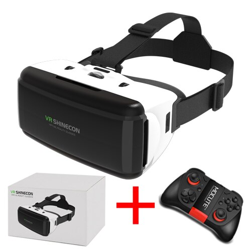 VR Shinecon G06 Virtual Reality Glasses 3D VR Smartphone Headset Helmet Goggle Video Game Box For iPhone Android Smart Phone: VR With Controller E