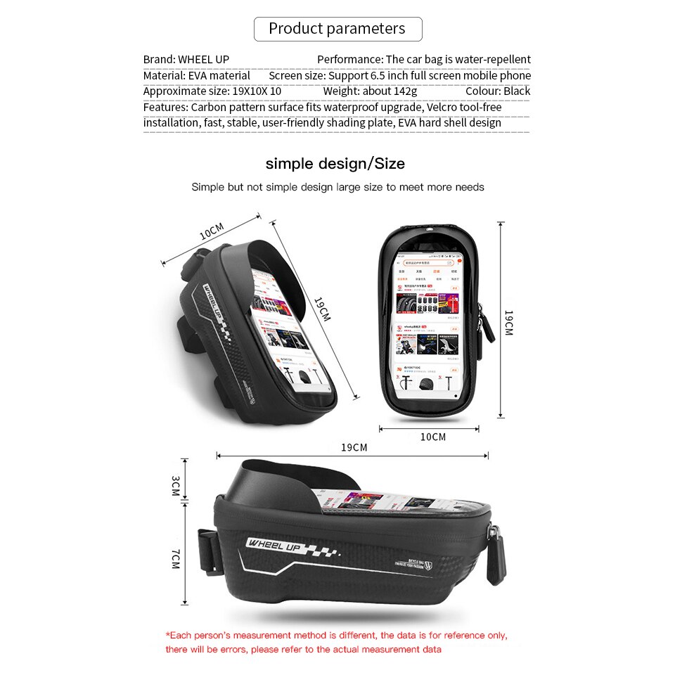 Sacoche Vélo Sacoches Cadre Étanche Support Téléphone Vtt Accessoires