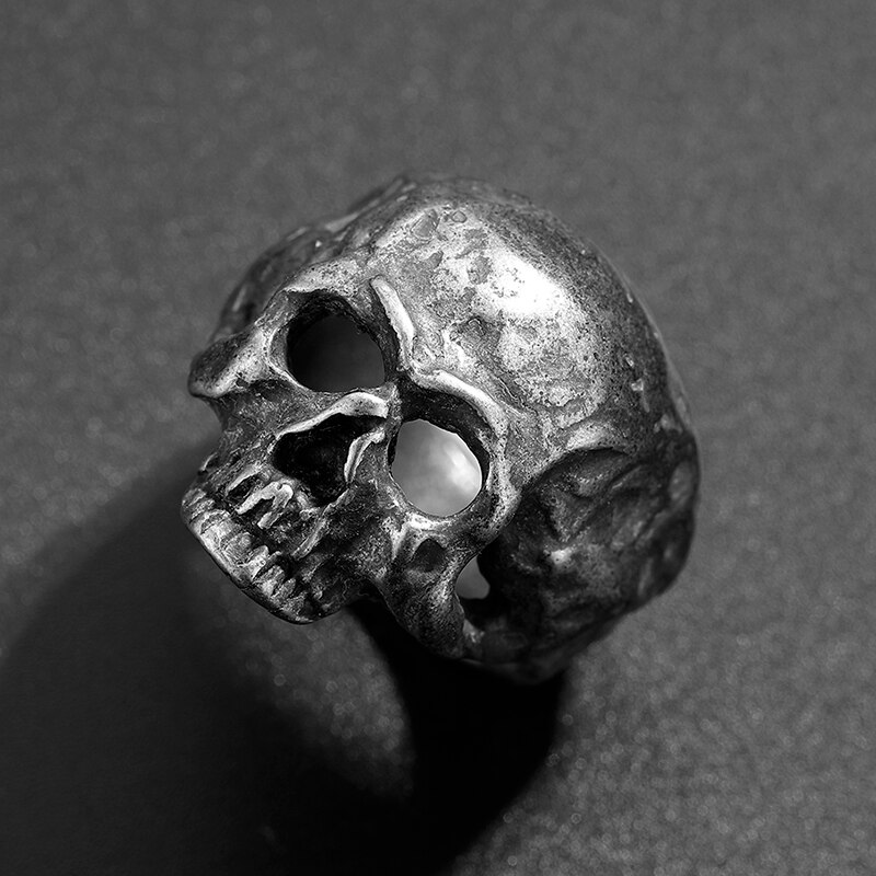 Onlysda Men's Calvarium Skull Emo Ring Gothic 316L Stainless Steel Biker Ring Motorcycle Band jewellery