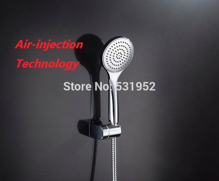 Handheld Shower Head Universal Components ABS Material with Chrome Finish Water-saving Air-injection Technology