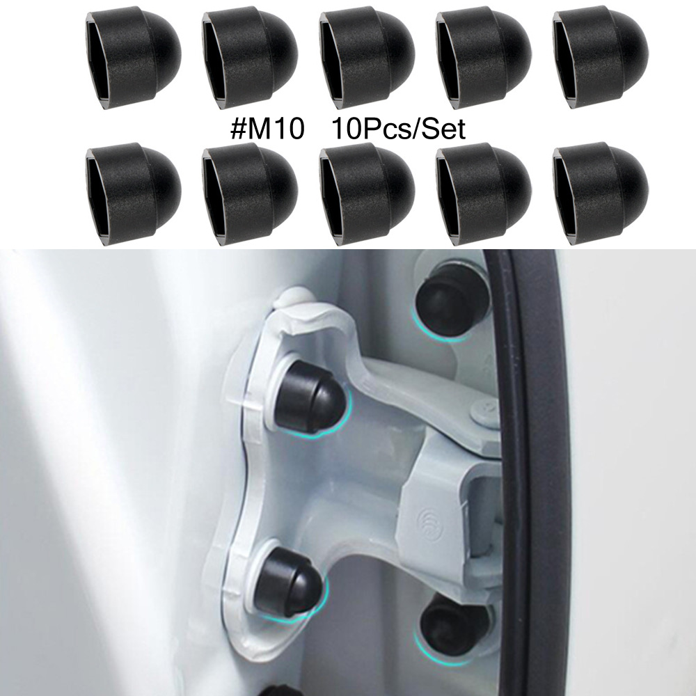 10 pièces/ensemble M8 M10 boulon écrou dôme Protection bouchons couvre plastique noir exposé hexagone porte bouchon de Protection pour la plupart des voitures: M10