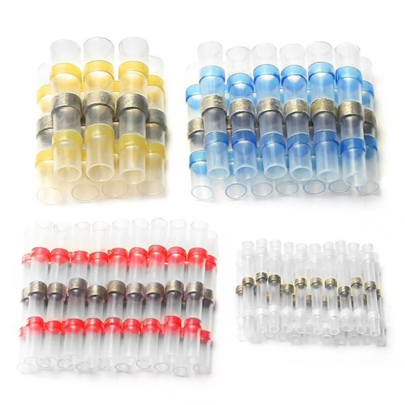 300PCS Car Solder Seal Butt Connectors Kit, Heat Shrink Butt Connectors, Waterproof and Insulated Electrical Wire Terminals