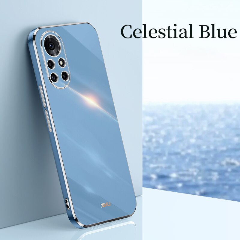 Luxus Platz Zurück Abdeckung für Huawei Nova 8 8Profi 5G praktisch fallen Objektiv Schutzhülle Original Mädchen Stoßfest Funda nova8 Coque: Nova 8 Profi 5G / Blau