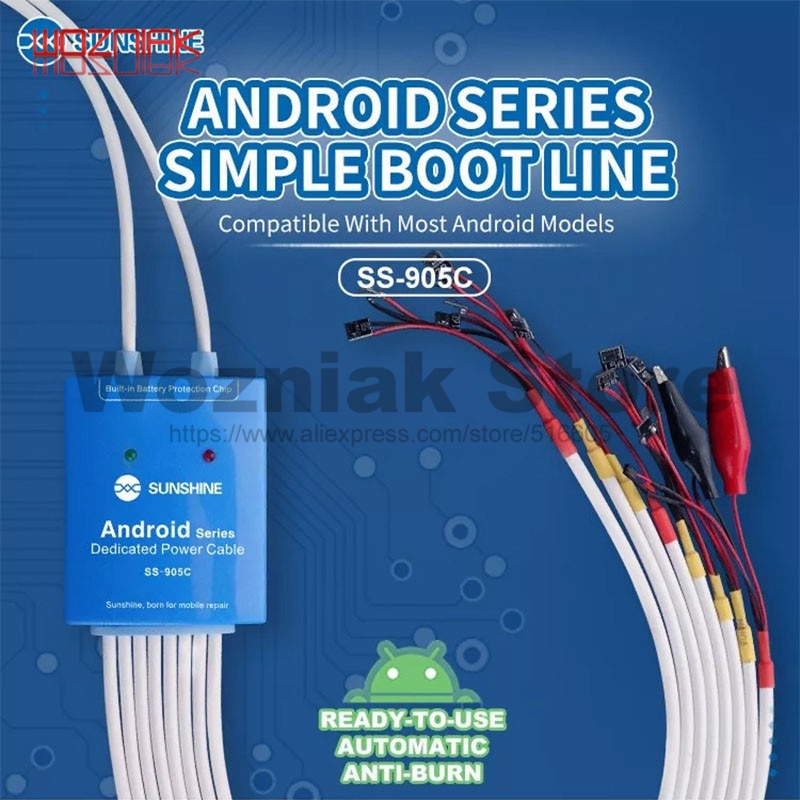 Ss -905c strømforsyningskabel android one button boot control line til huawei xiaomi samsung meizu oneplus oppo anti-burn test line