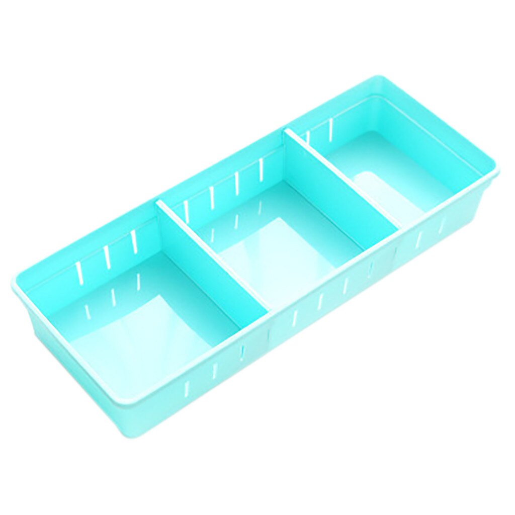 Verstelbare Lade Organizer Keuken Bestek Divider Case Makeup Pen Kantoor Opbergdoos # Sw: Blue
